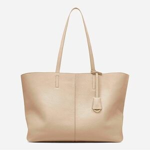 NWT MAISON DE SABRE ZIPPED SOFT TOTE SAHARAN NUDE